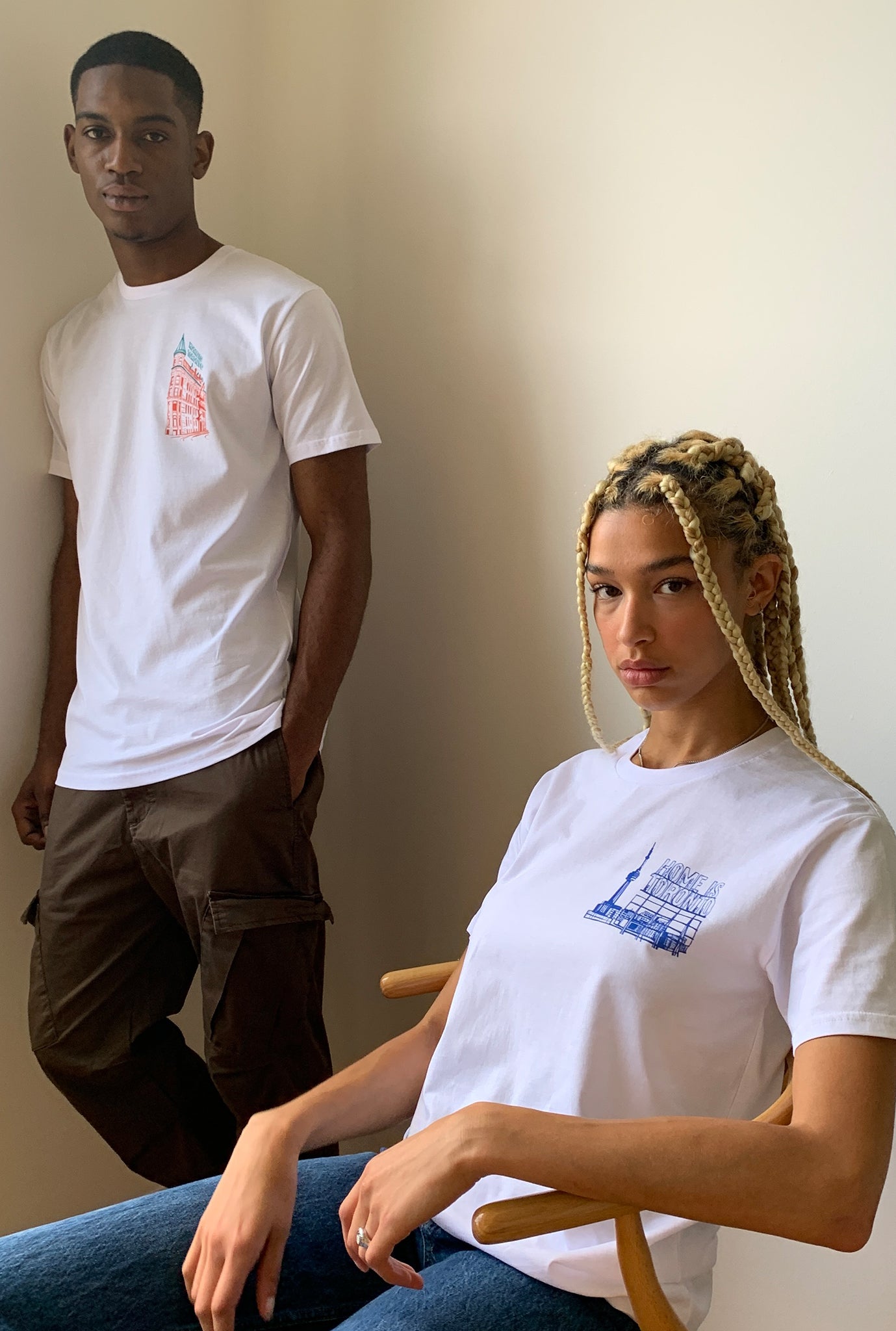 Home is Toronto Flat Iron Graphic T Shirt - White