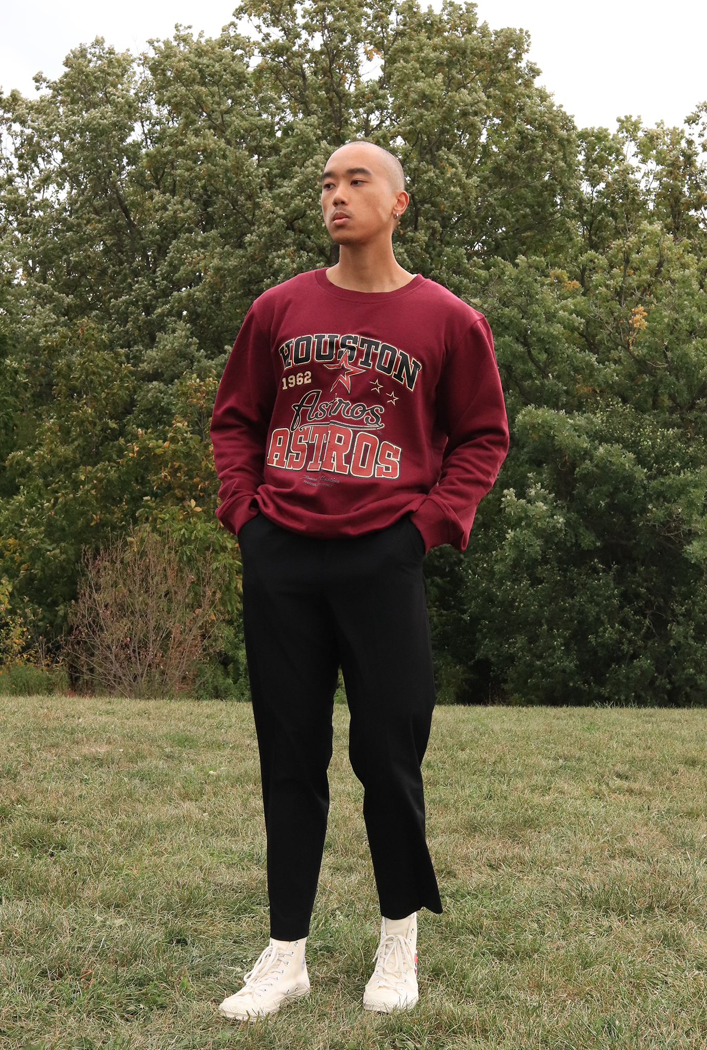 Houston Astros Vintage Washed Crewneck - Maroon