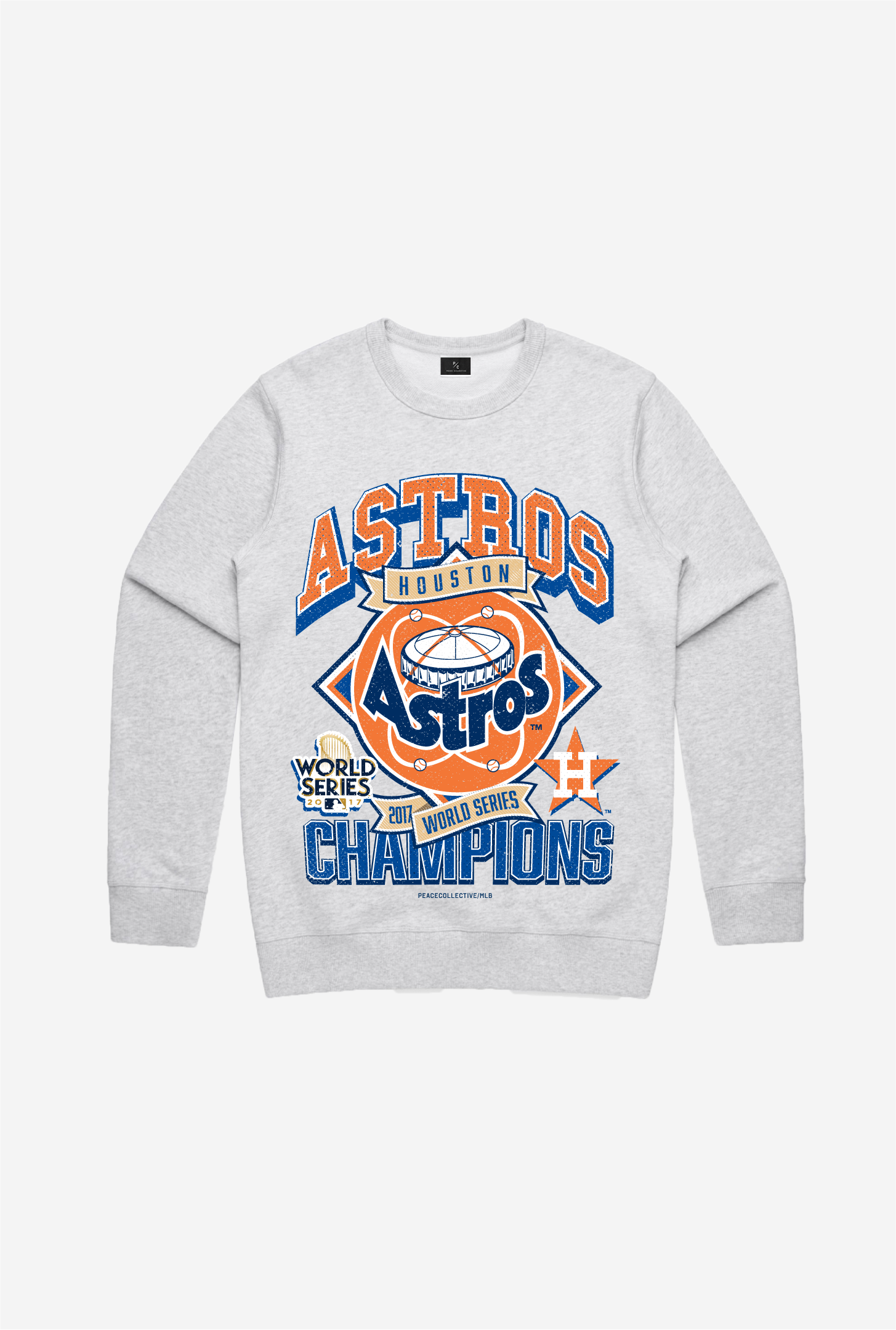 Houston Astros Vintage Cooperstown Collection Crewneck - Ash