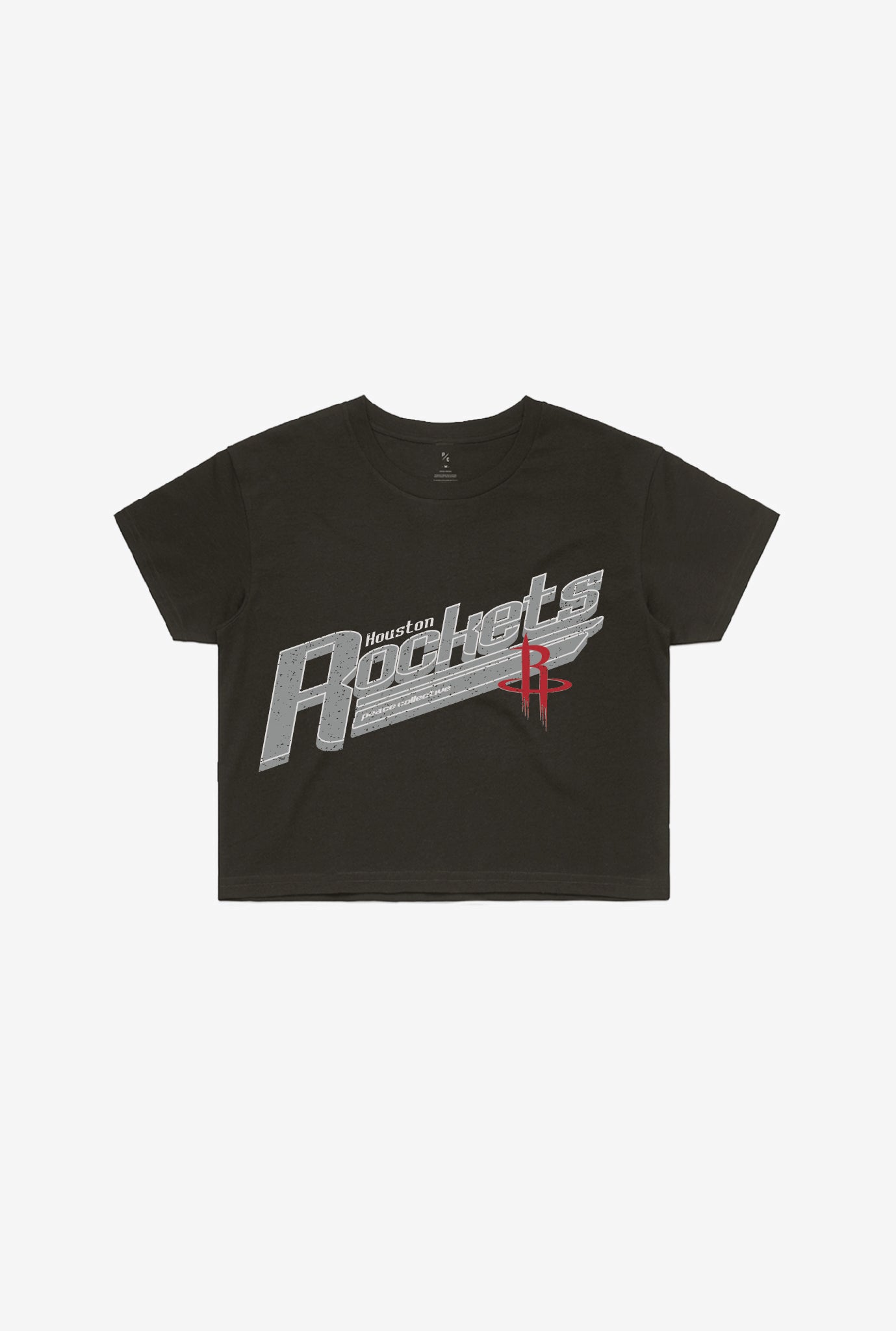 Houston Rockets Pigment Dye Cropped T-Shirt - Black