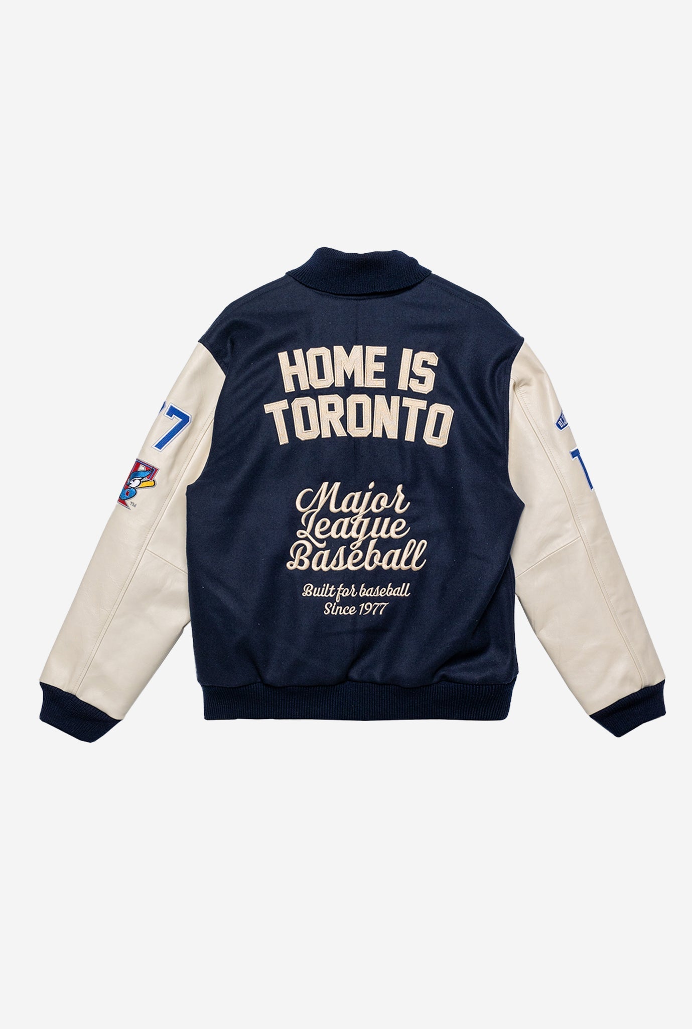 Toronto Blue Jays Patch Letterman-Jacke - Marineblau und Creme