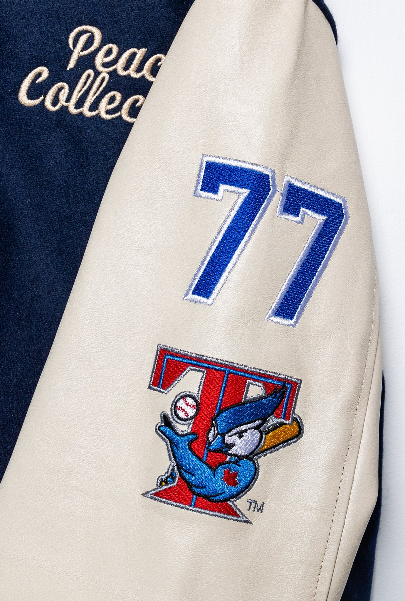 Toronto Blue Jays Patch Letterman-Jacke - Marineblau und Creme