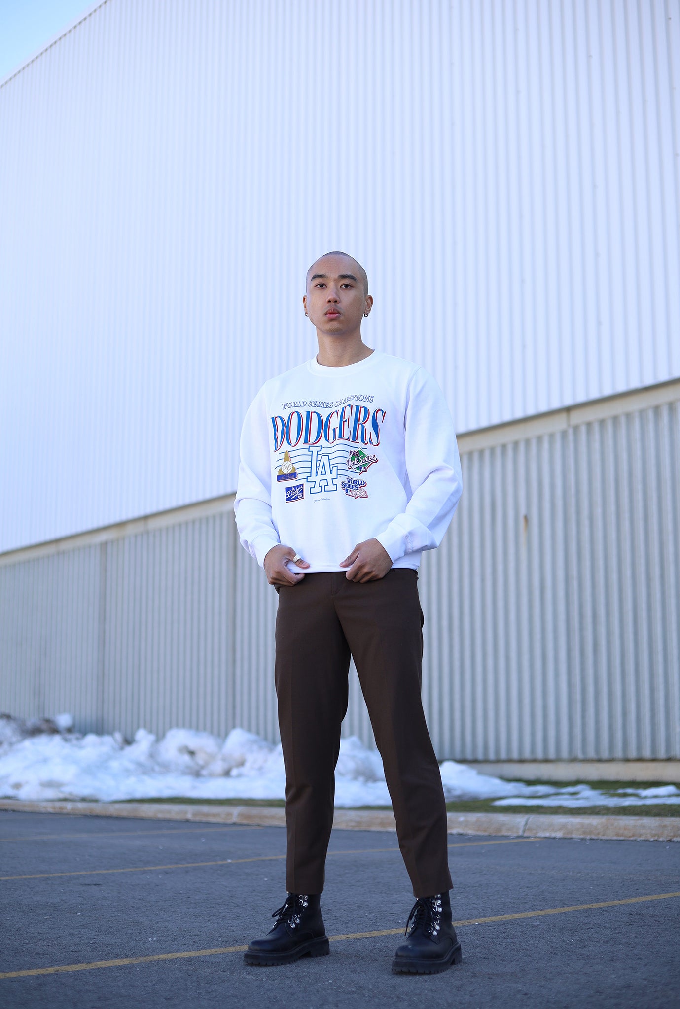 Los Angeles Dodgers Throwback Crewneck - White