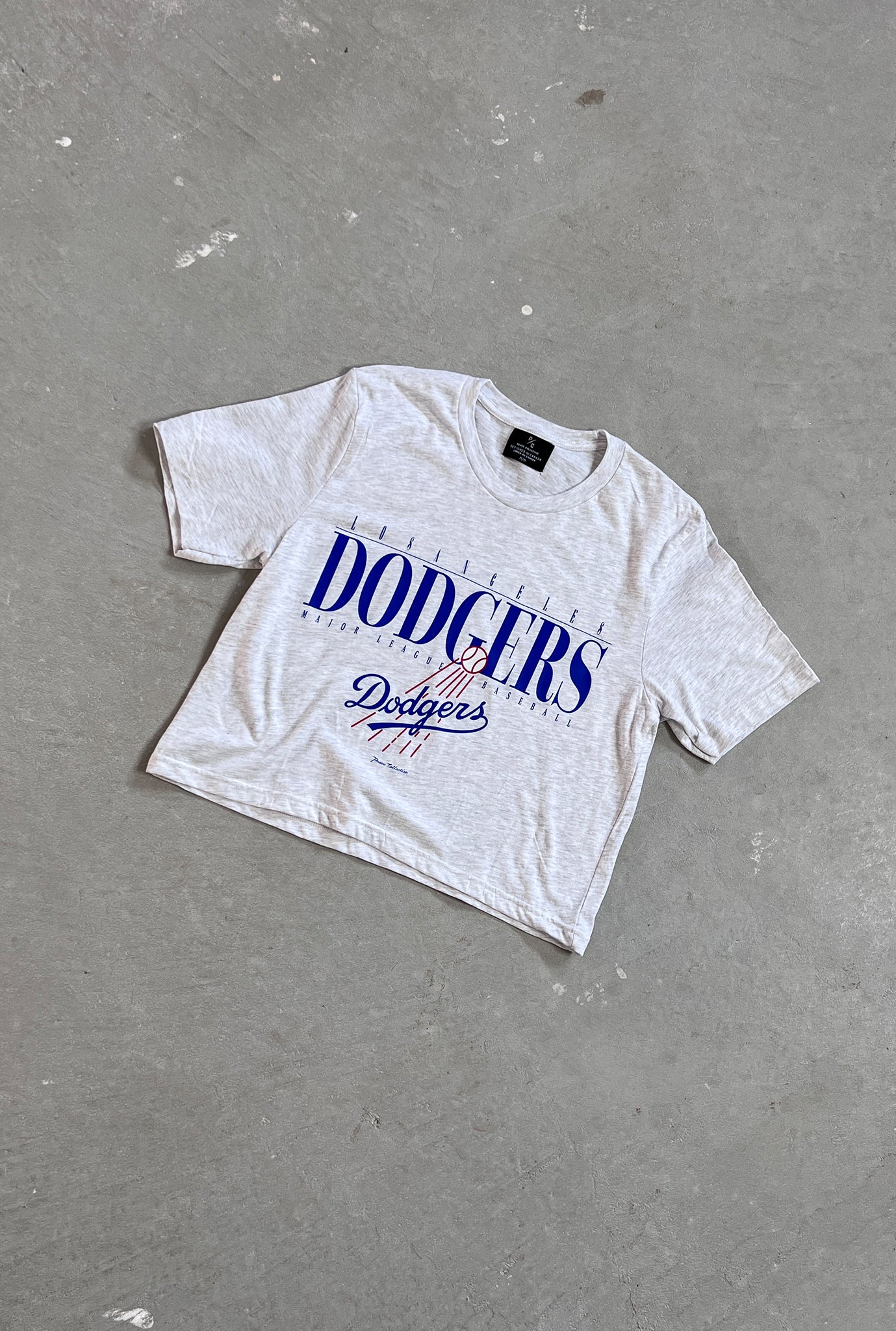 Los Angeles Dodgers Garment Dyed Cropped T-Shirt - Ash