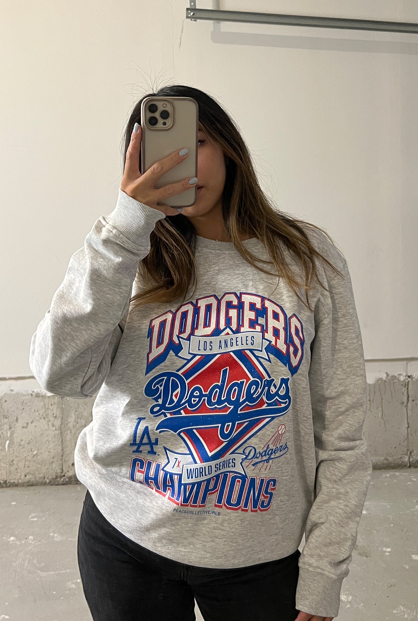 Los Angeles Dodgers Vintage Cooperstown Collection Crewneck - Ash