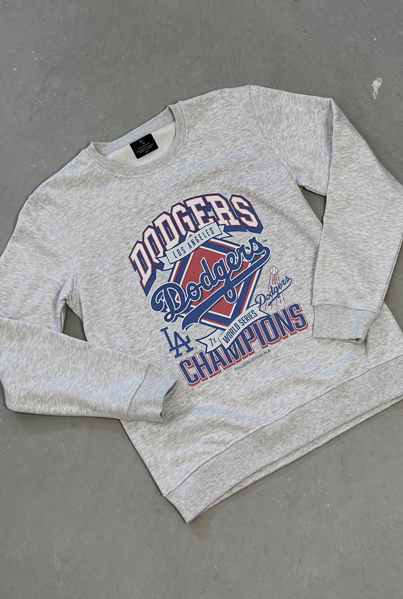 Los Angeles Dodgers Vintage Cooperstown Collection Crewneck - Ash