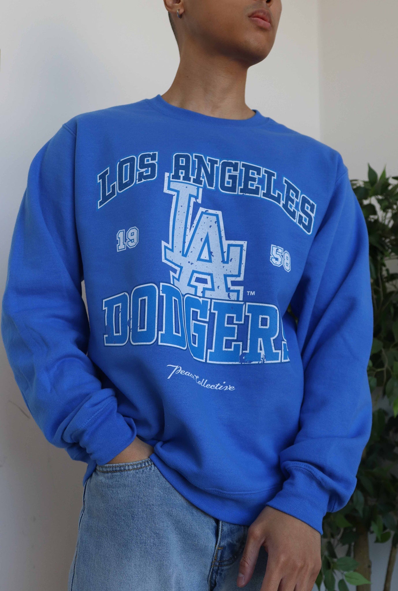 Los Angeles Dodgers Vintage Washed Crewneck - Royal