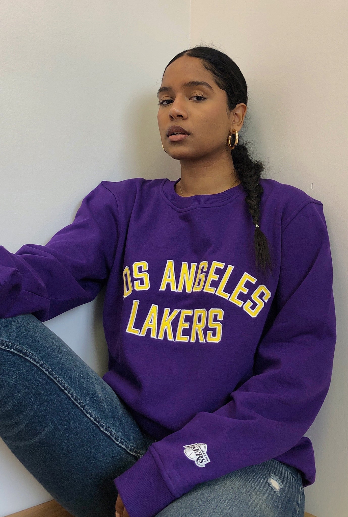 T-shirt à col rond universitaire NBA 75e édition Los Angeles Lakers - Violet