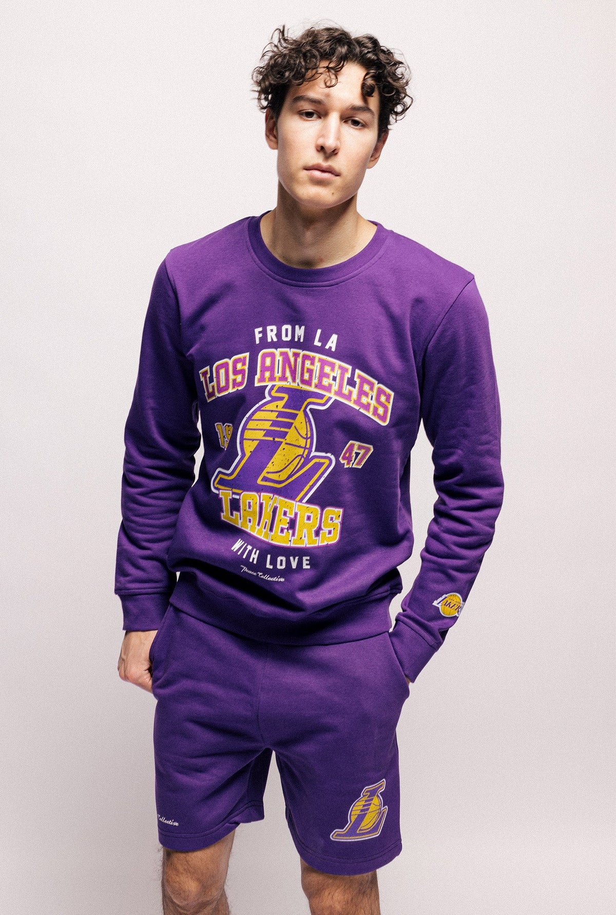 Los Angeles Lakers Washed Crewneck - Purple