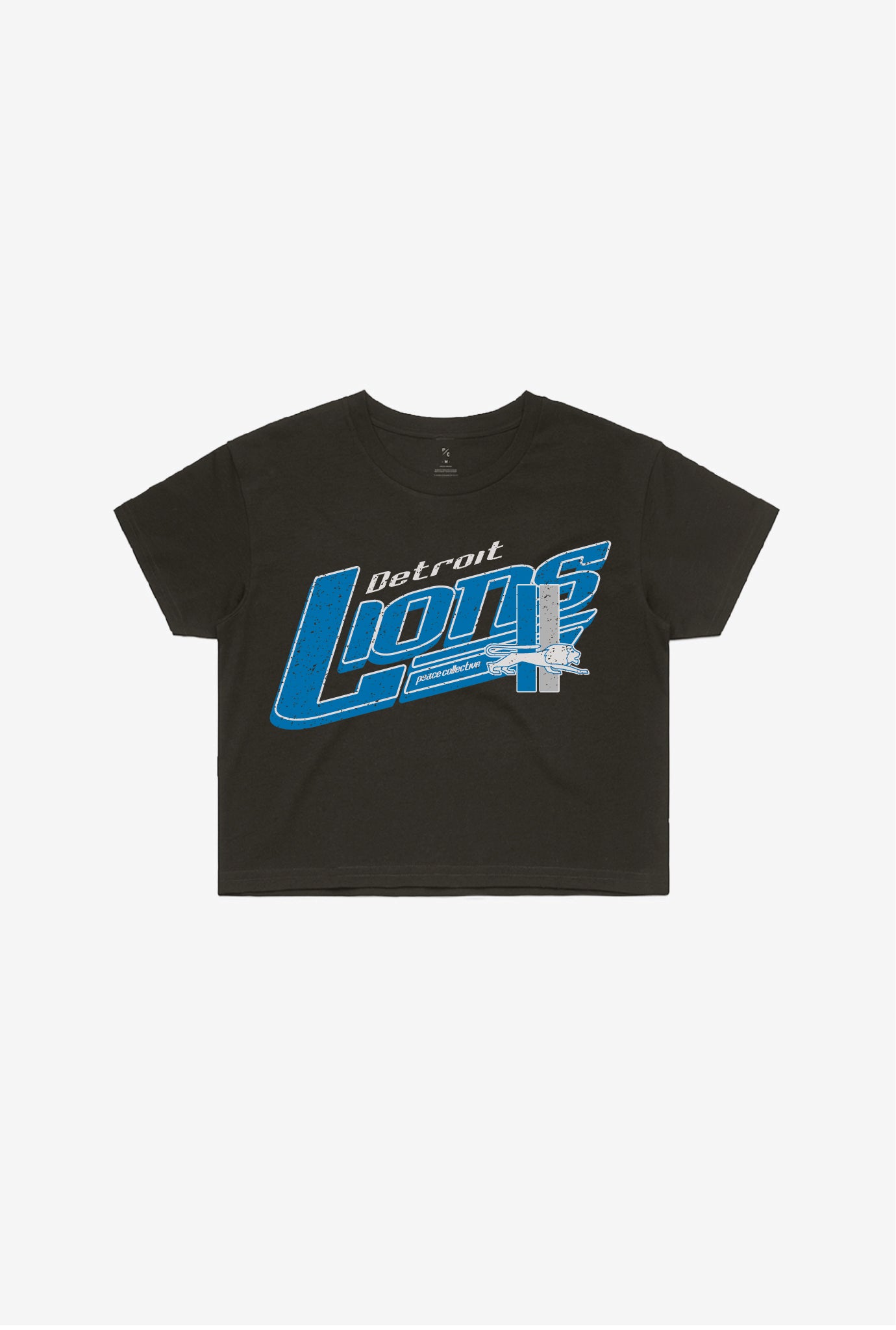 Detroit Lions Vintage Cropped T-Shirt - Black