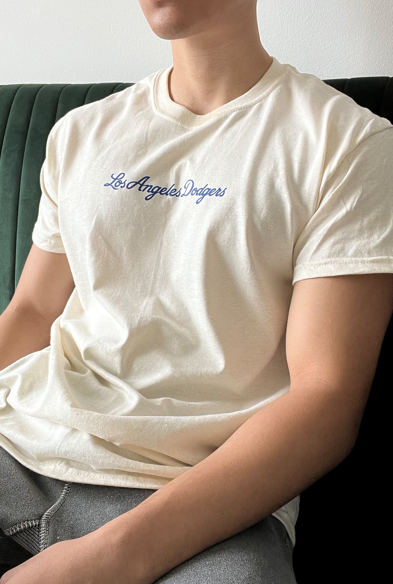 LA Dodgers Heavyweight T Shirt - Natural