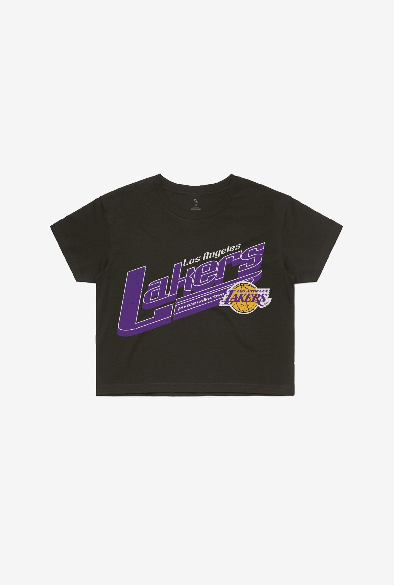 Los Angeles Lakers Pigment Dye Cropped T-Shirt - Black