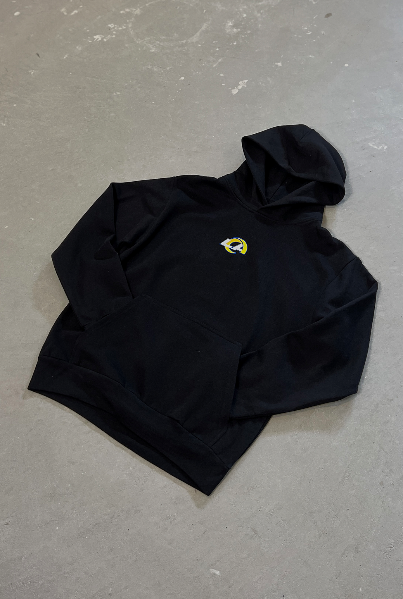 Los Angeles Rams Logo Heavyweight Hoodie - Black