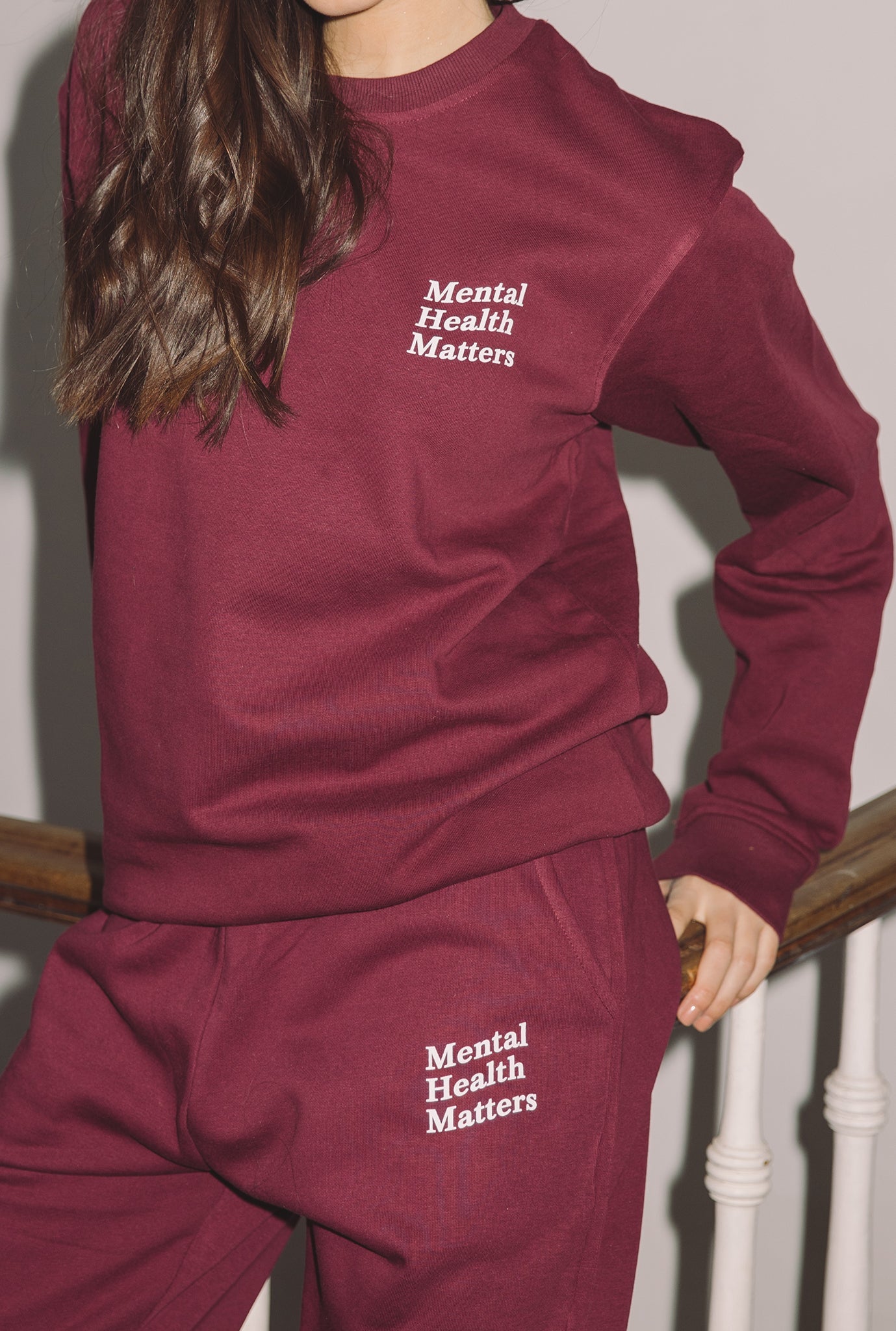 Jogginghose „Mental Health Matters“ - Kastanienbraun