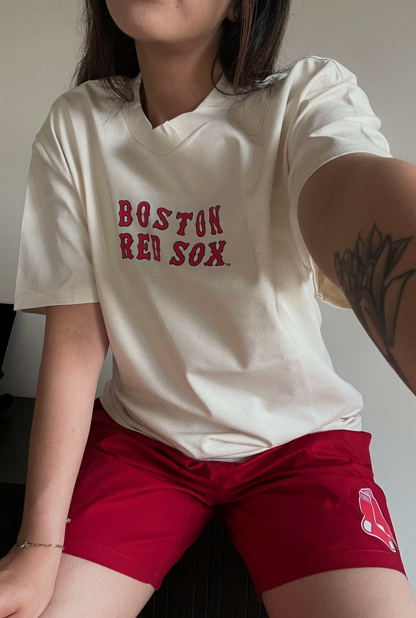 Boston Red Sox Schweres T-Shirt - Natur