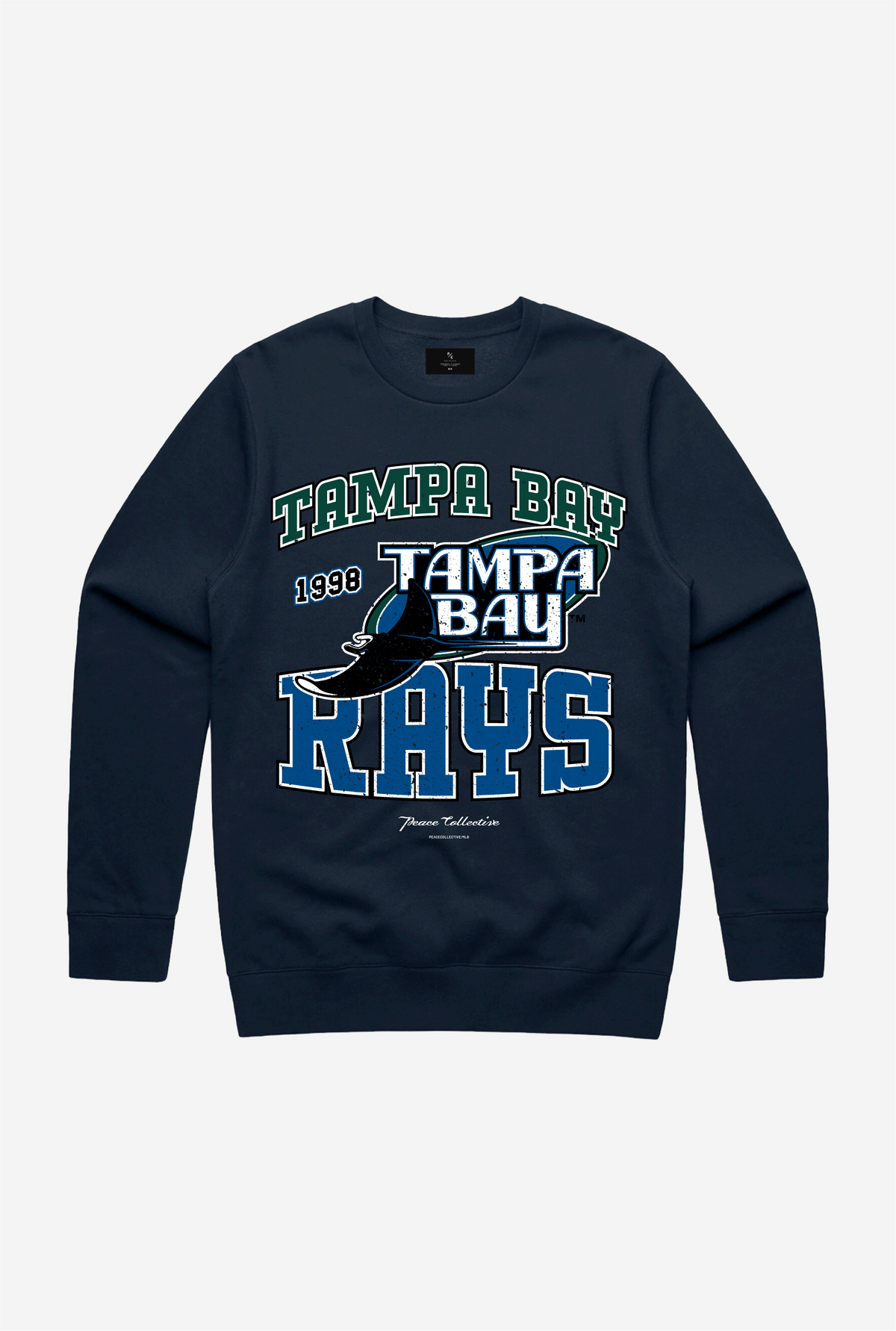 Tampa Bay Rays Vintage Washed Crewneck - Navy