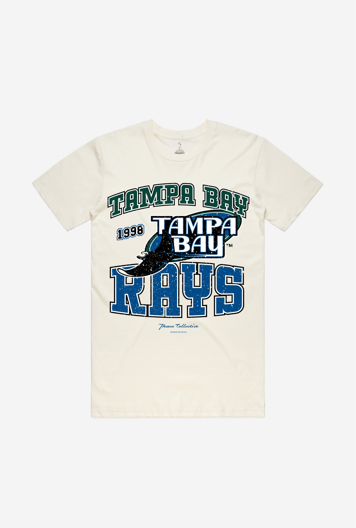 Tampa Bay Rays – Vintage-T-Shirt im Washed-Look – Elfenbein
