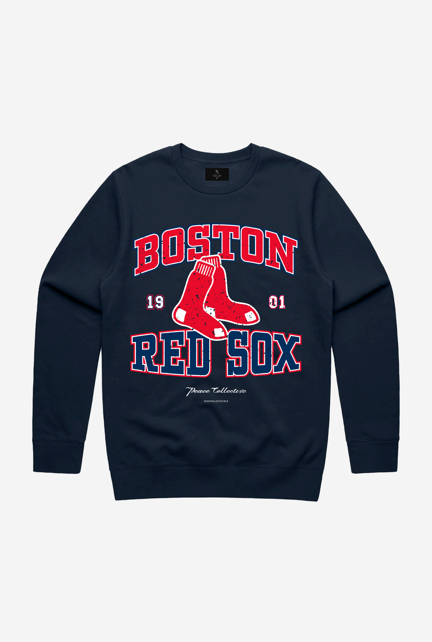Col ras du cou délavé vintage des Red Sox de Boston - Bleu marine