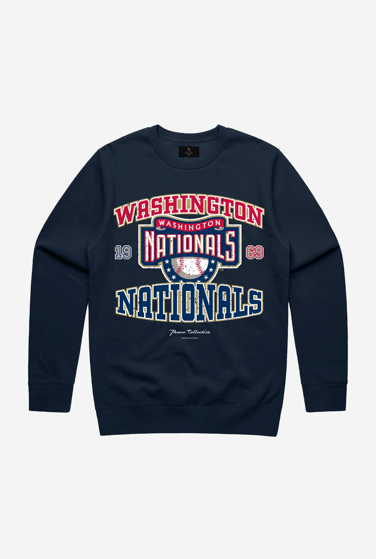 Washington Nationals Vintage Washed Crewneck - Navy