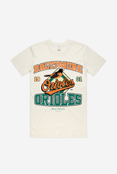Baltimore Orioles Vintage Washed T-Shirt - Ivory