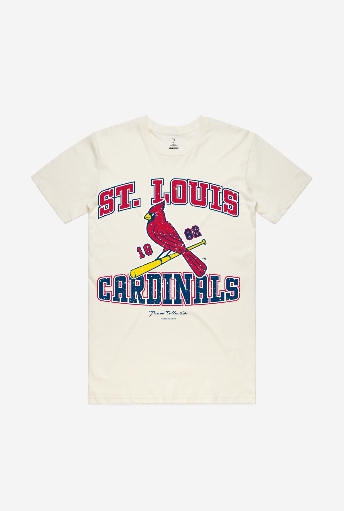 St. Louis Cardinals – T-Shirt im Vintage-Waschdesign – Elfenbein