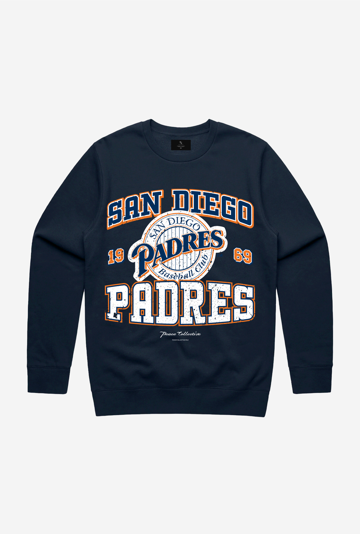 San Diego Padres Vintage Washed Rundhalsausschnitt - Marineblau