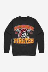 Pittsburgh Pirates Vintage Washed Crewneck - Black