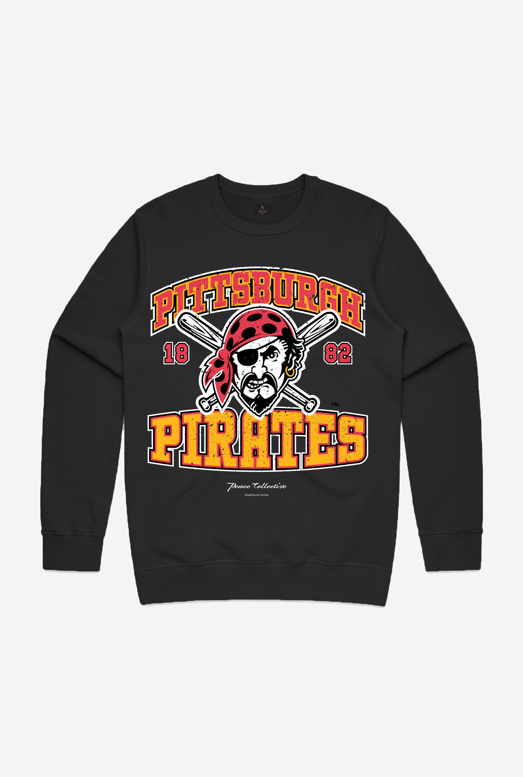 Pull ras du cou délavé vintage des Pirates de Pittsburgh - Noir