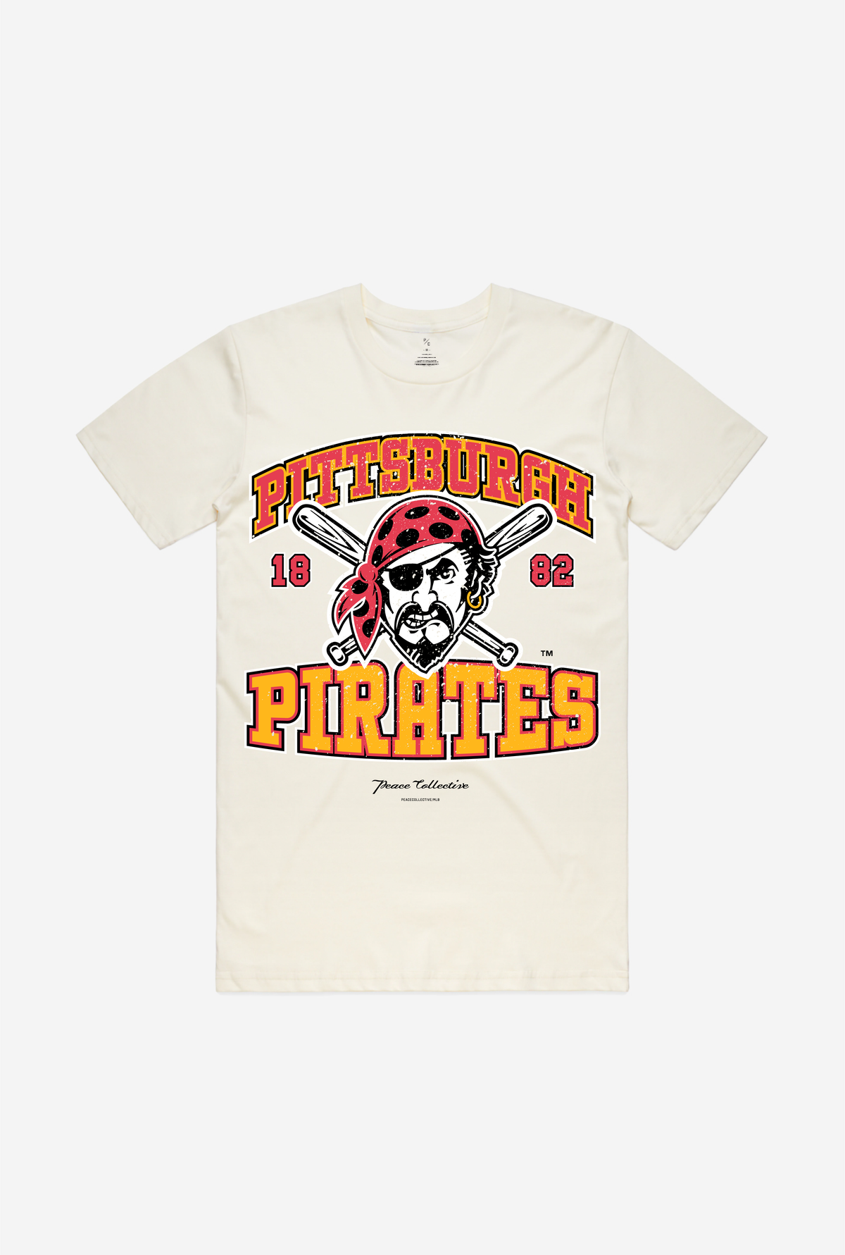 Pittsburgh Pirates Vintage Washed T-Shirt - Ivory