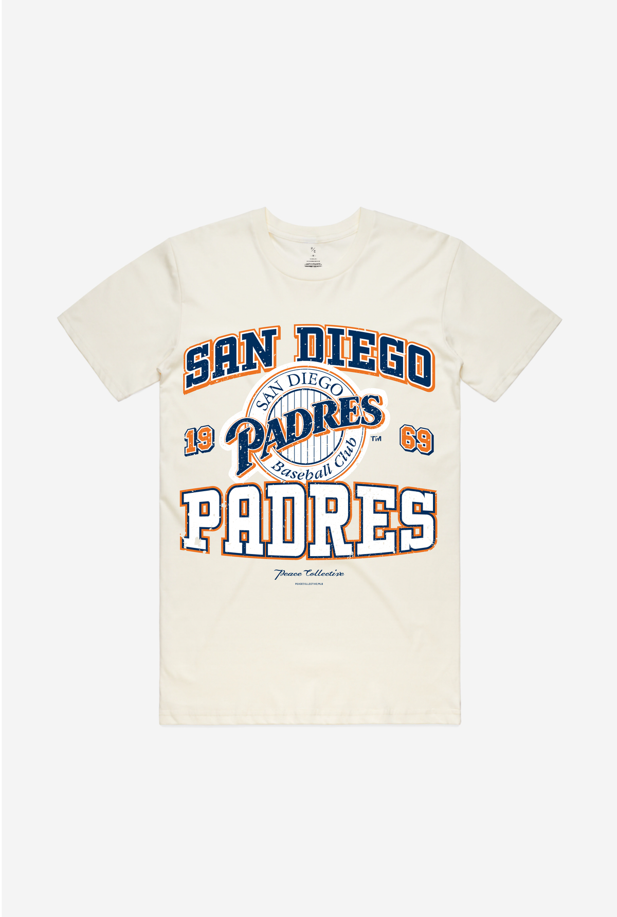 San Diego Padres Vintage Washed T-Shirt - Ivory