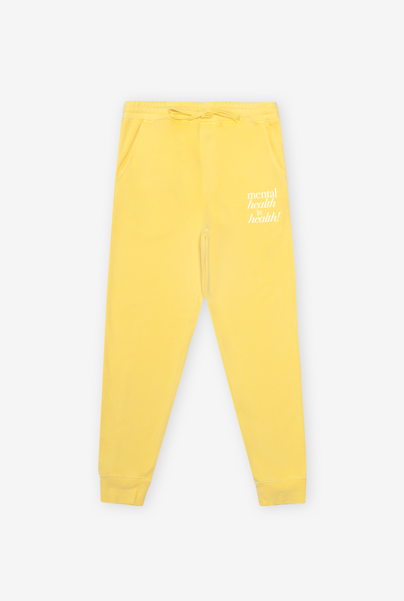 Mental Health is Health Pigment Dye Joggers - Yellow