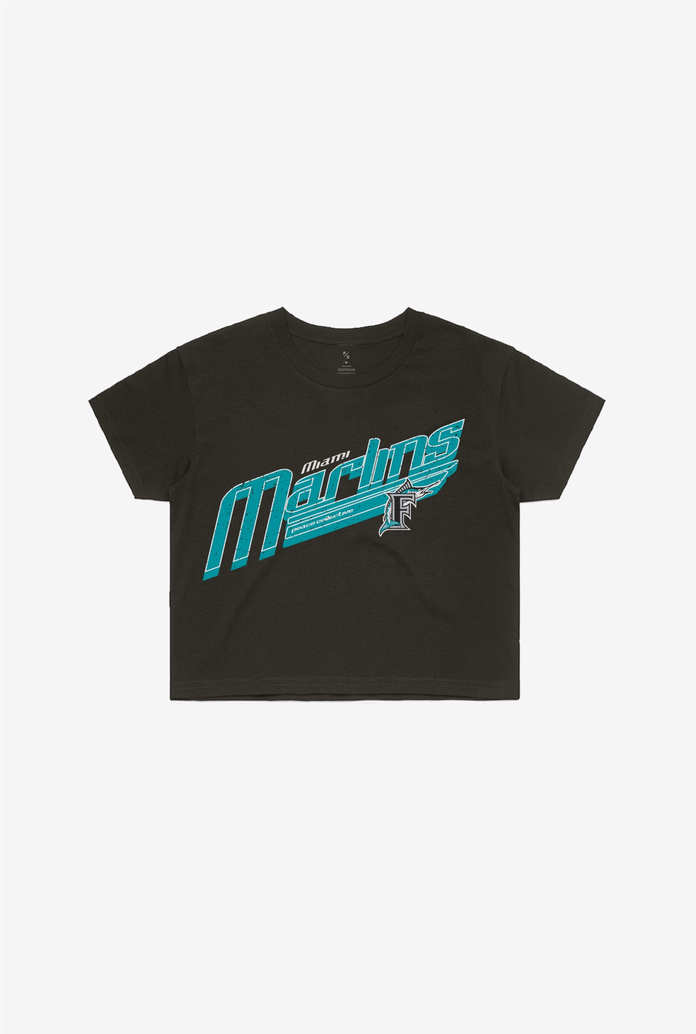 Miami Marlins Vintage Cropped T-Shirt - Black