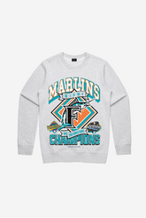 Miami Marlins Vintage Cooperstown Collection Crewneck - Ash