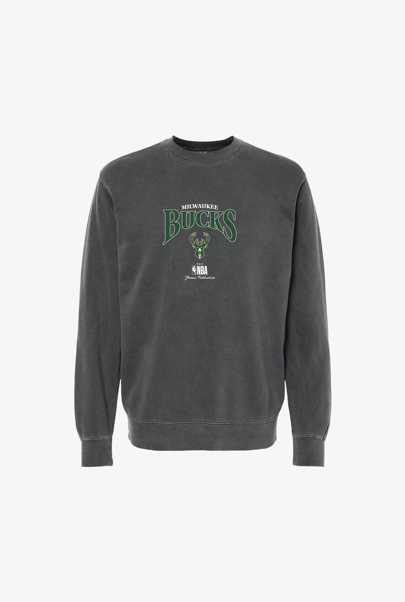 Milwaukee Bucks Pigment Dye Crewneck - Black