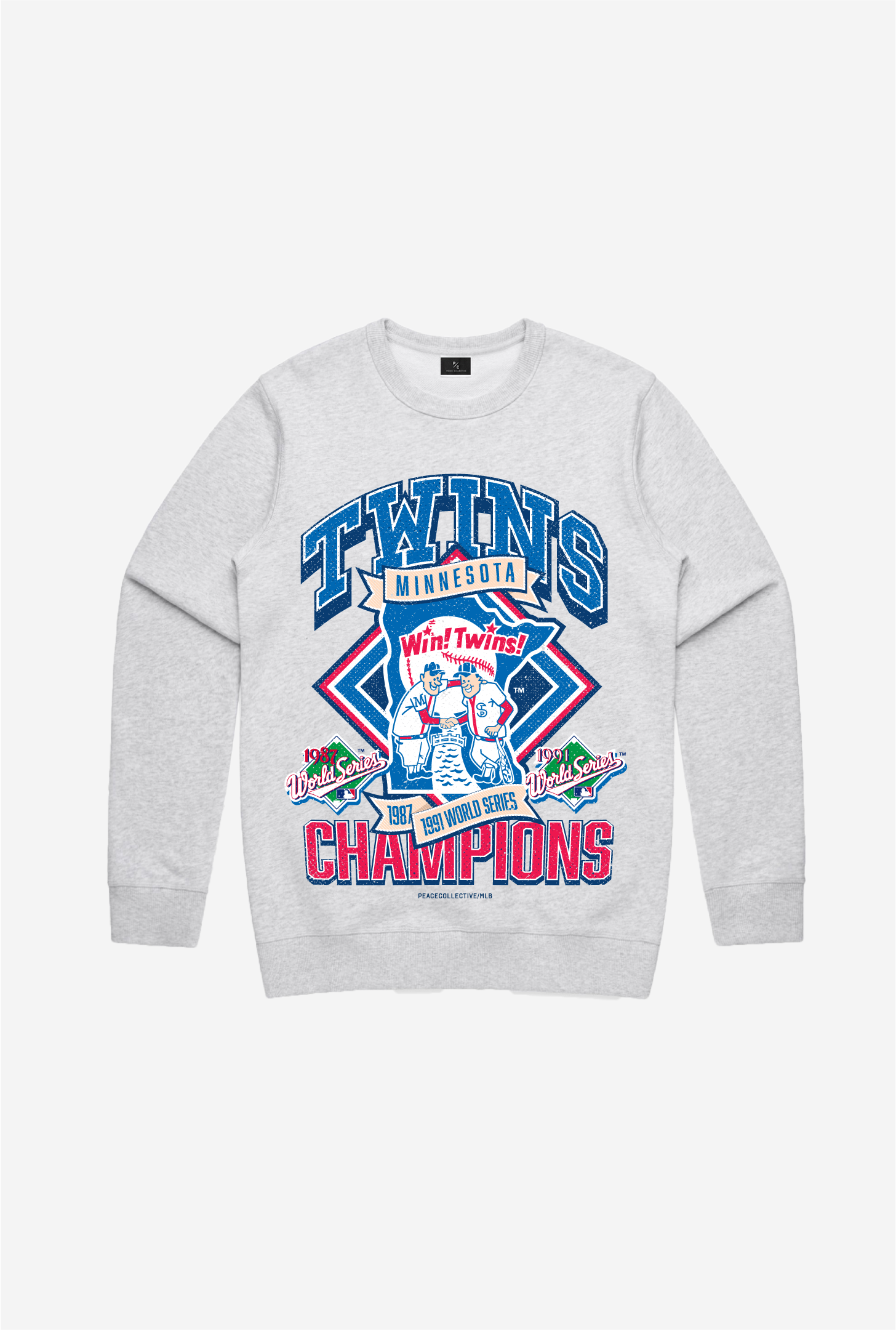 Minnesota Twins Vintage Cooperstown Collection Crewneck - Ash