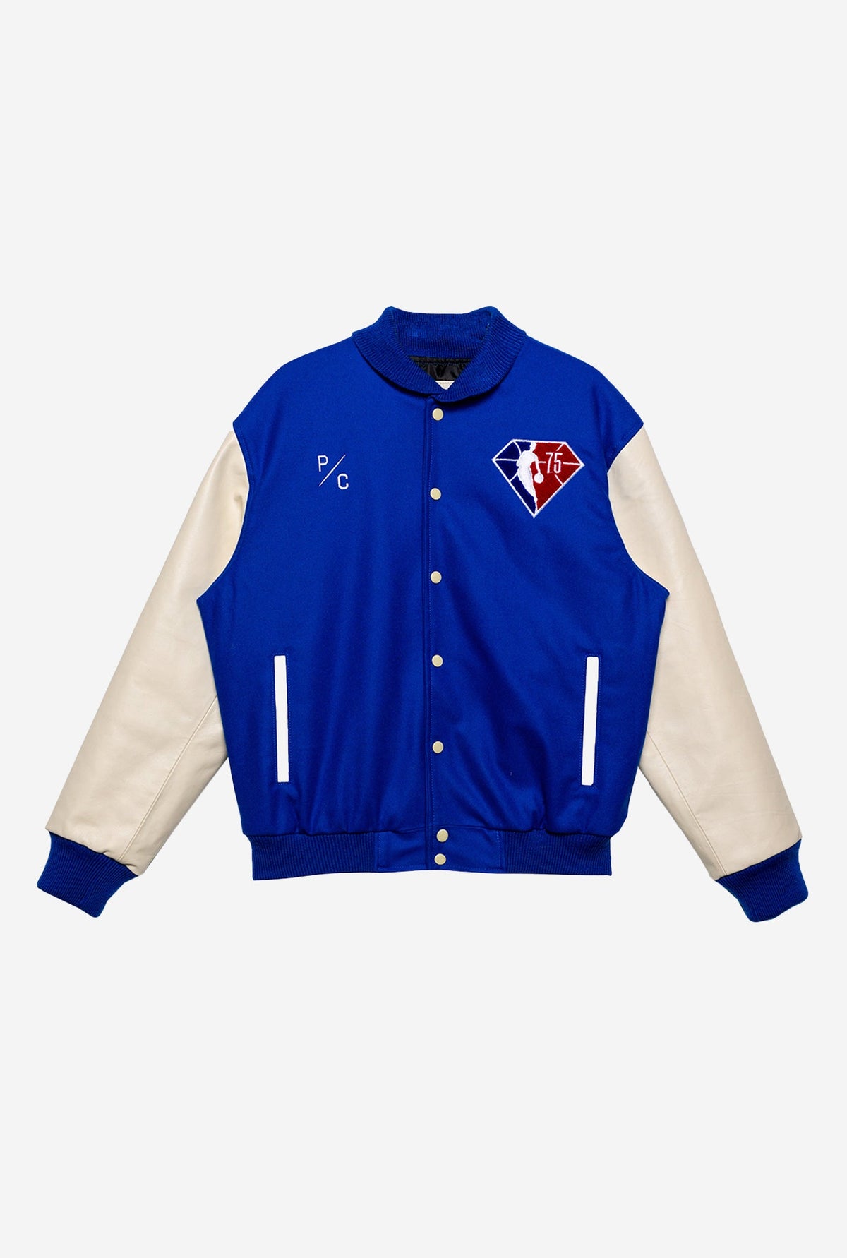 NBA 75th Anniversary Letterman Jacket - Royal/Ivory