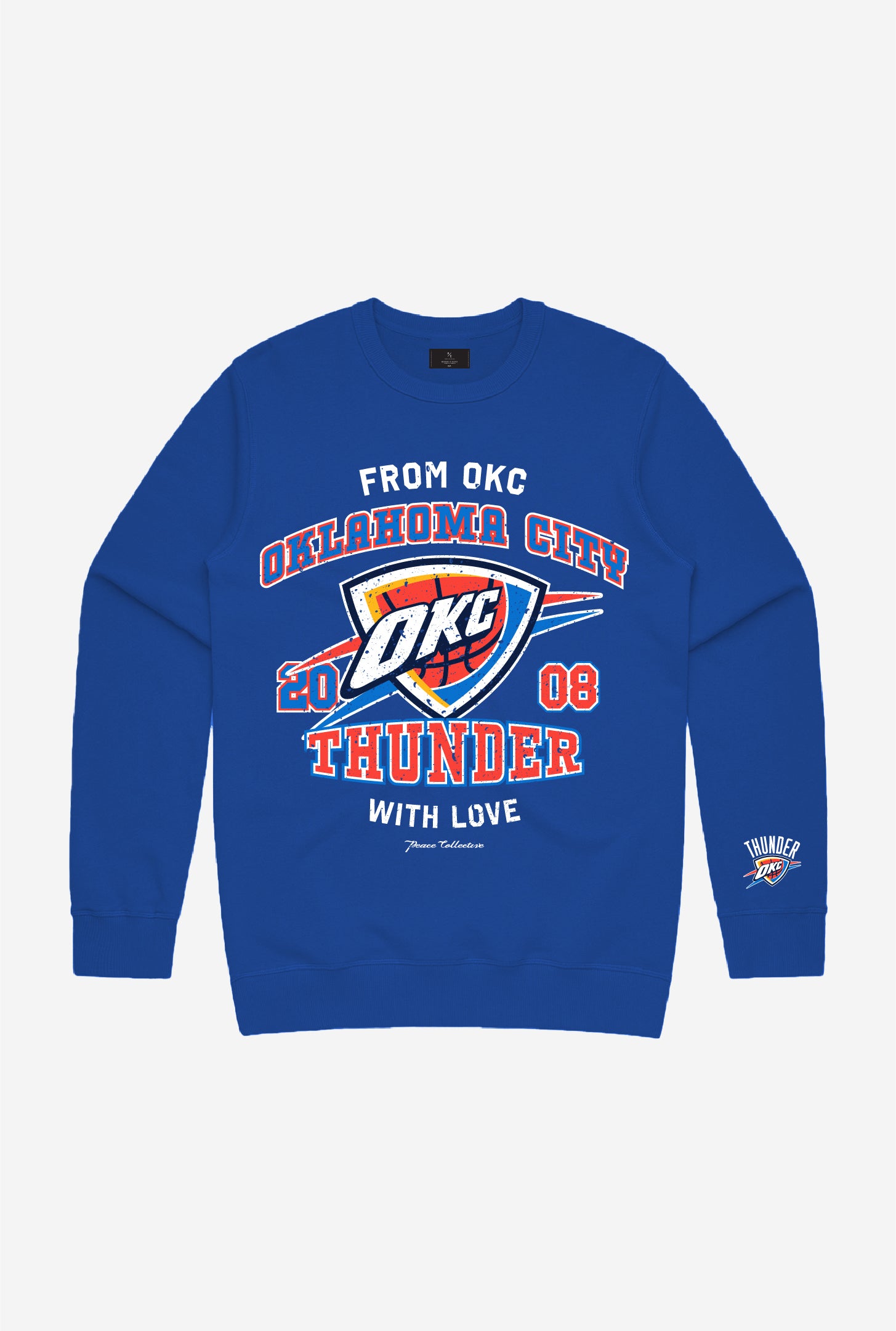 Oklahoma City Thunder Washed Crewneck - Royal Blue