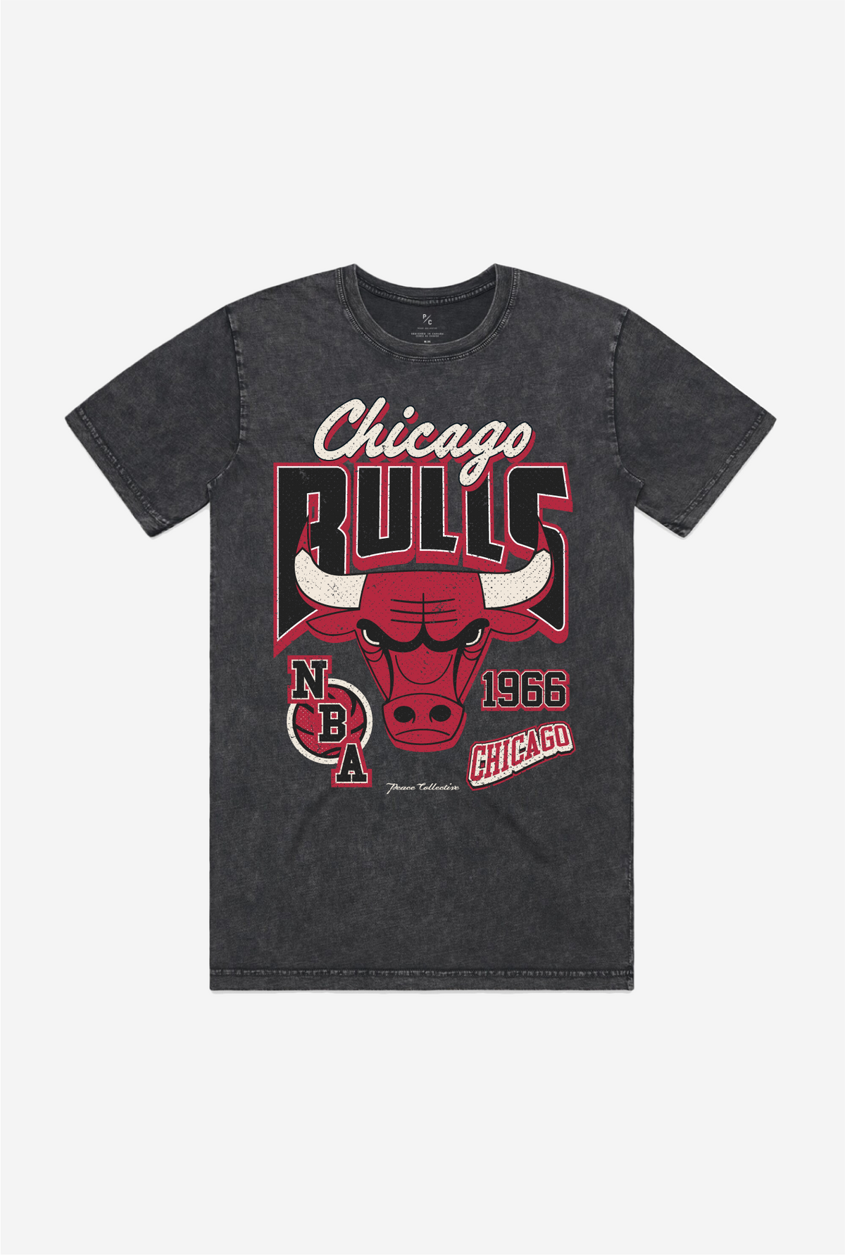 Chicago Bulls Stonewash T-Shirt - Black