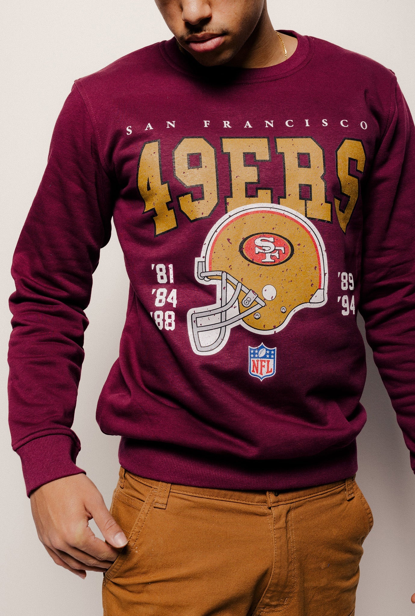 San Francisco 49ers Vintage Crewneck - Maroon