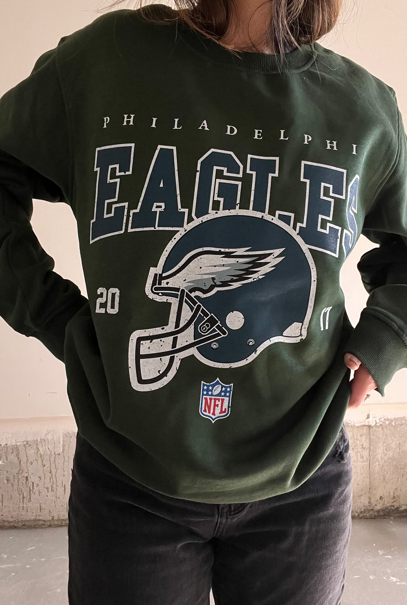 Philadelphia Eagles Vintage Crewneck - Forest Green