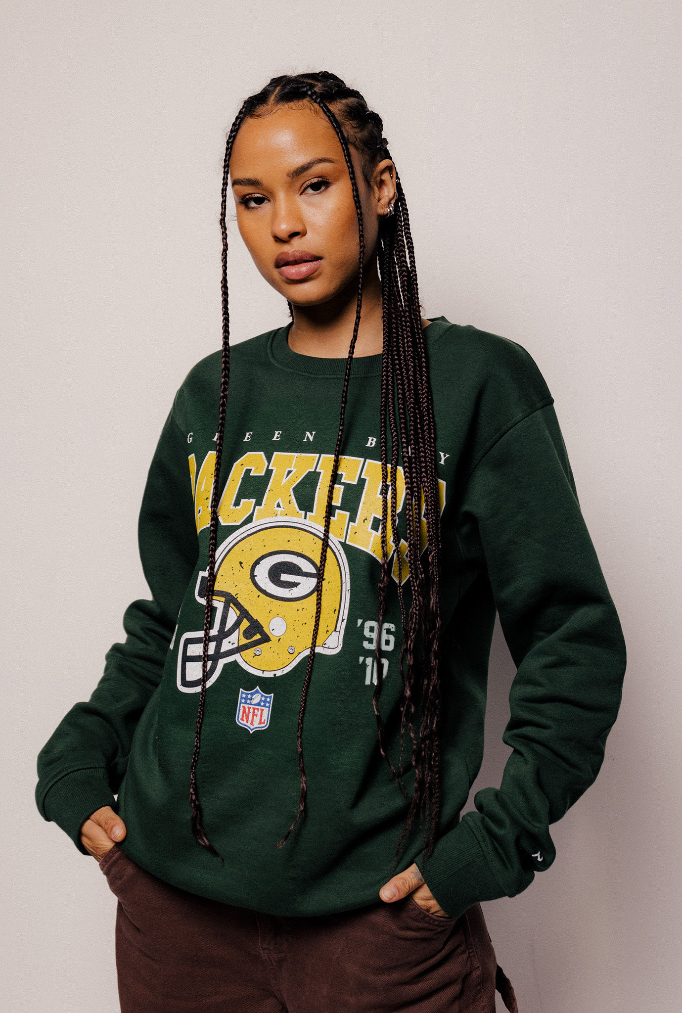 Pull ras du cou vintage des Packers de Green Bay - Vert forêt