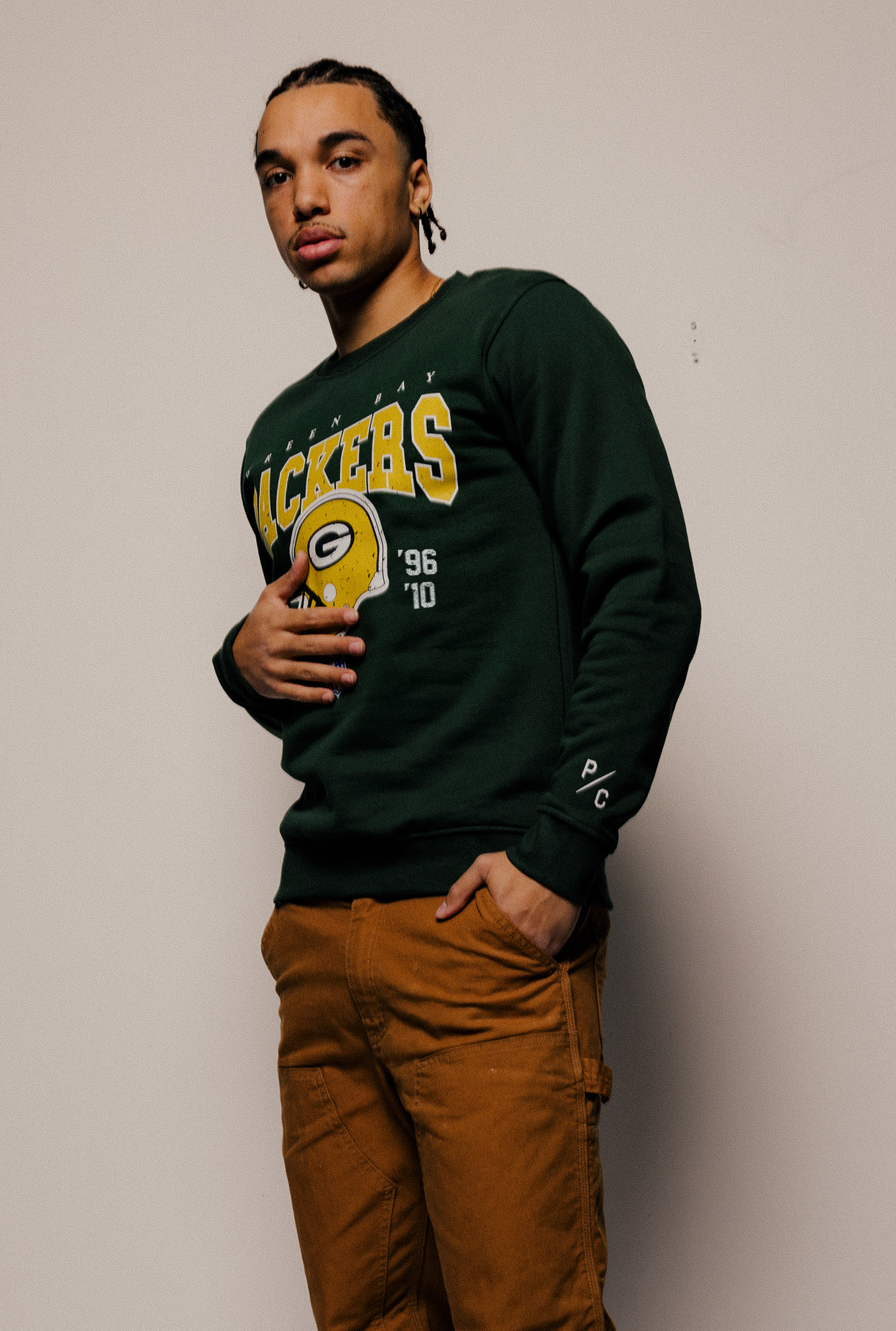 Pull ras du cou vintage des Packers de Green Bay - Vert forêt