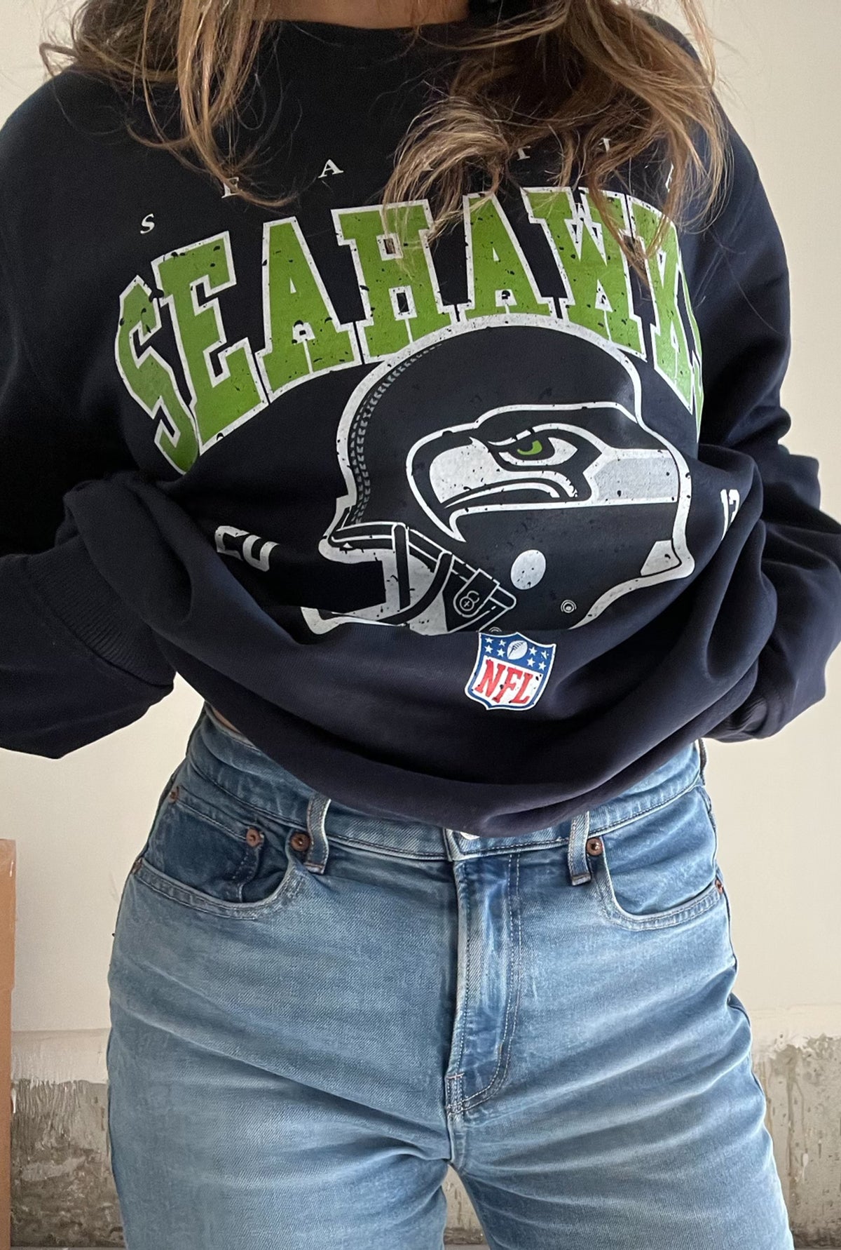 Seattle Seahawks Vintage Crewneck - Navy