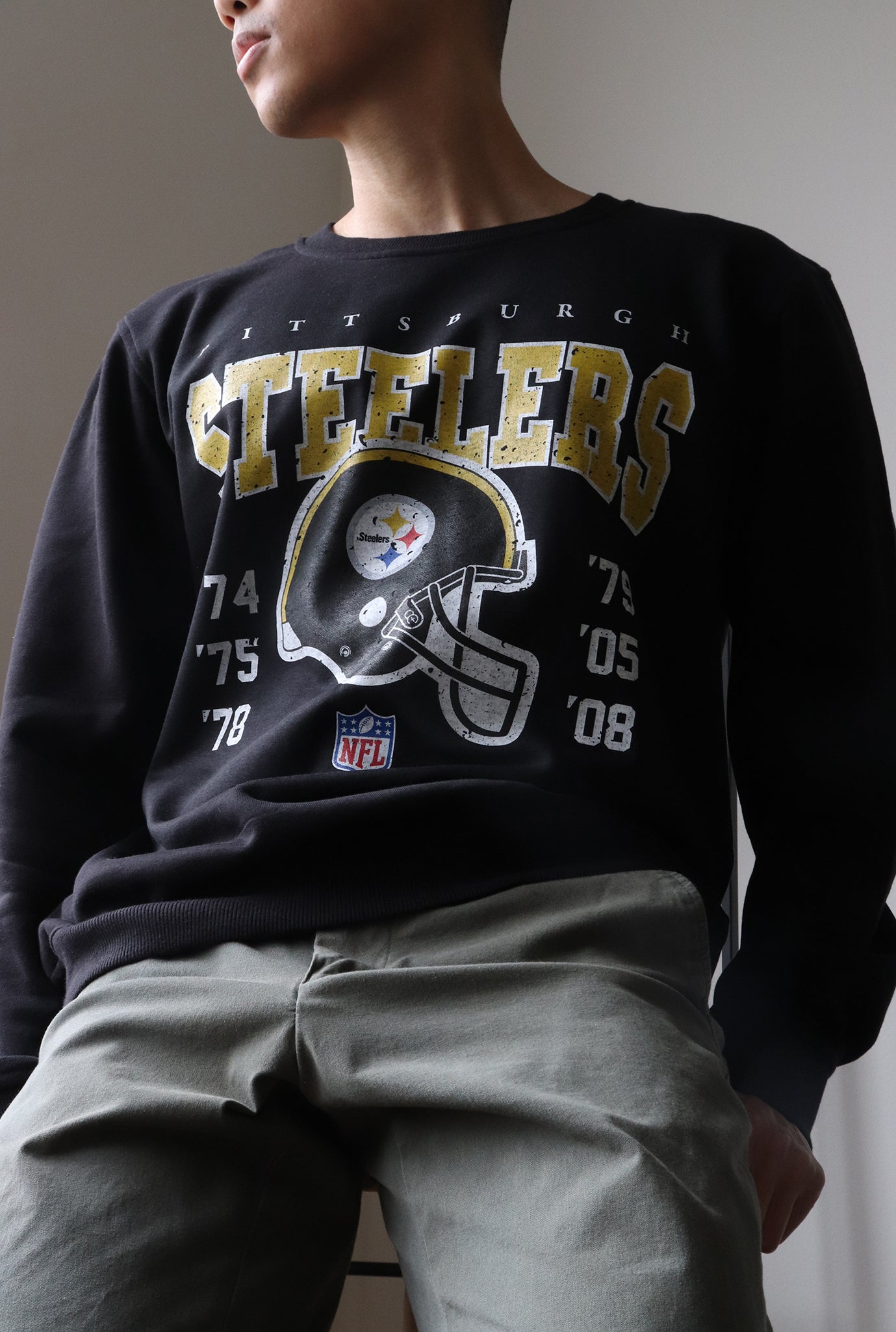 Pittsburgh Steelers Vintage Crewneck - Black