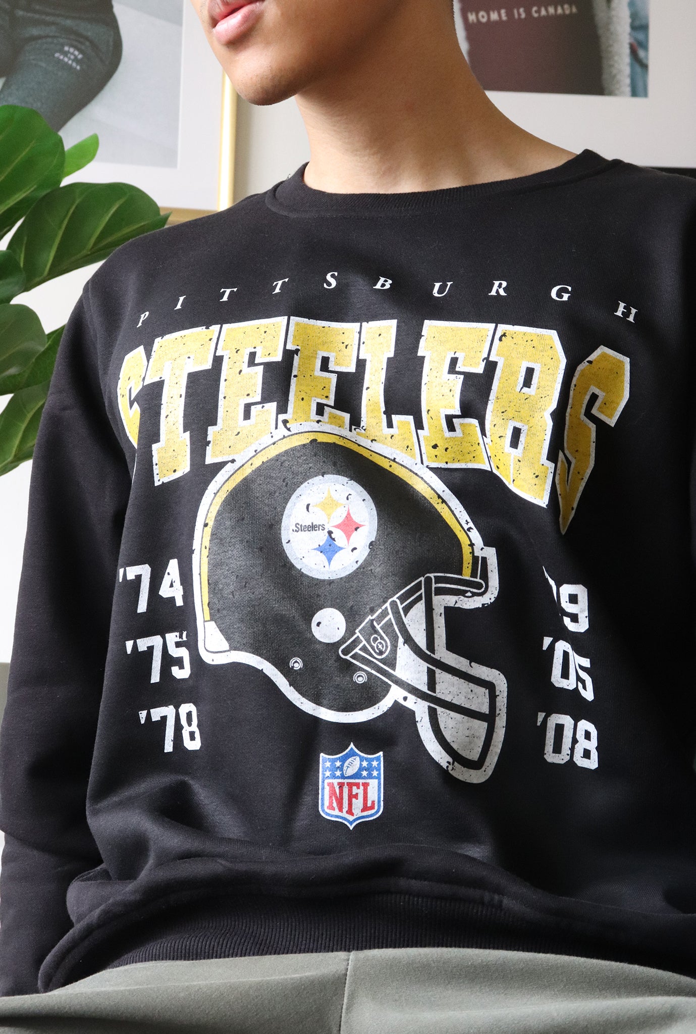 Pittsburgh Steelers Vintage Crewneck - Black