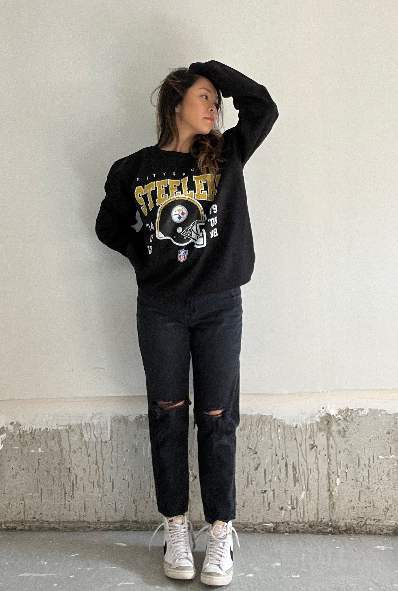 Pittsburgh Steelers Vintage Crewneck - Black