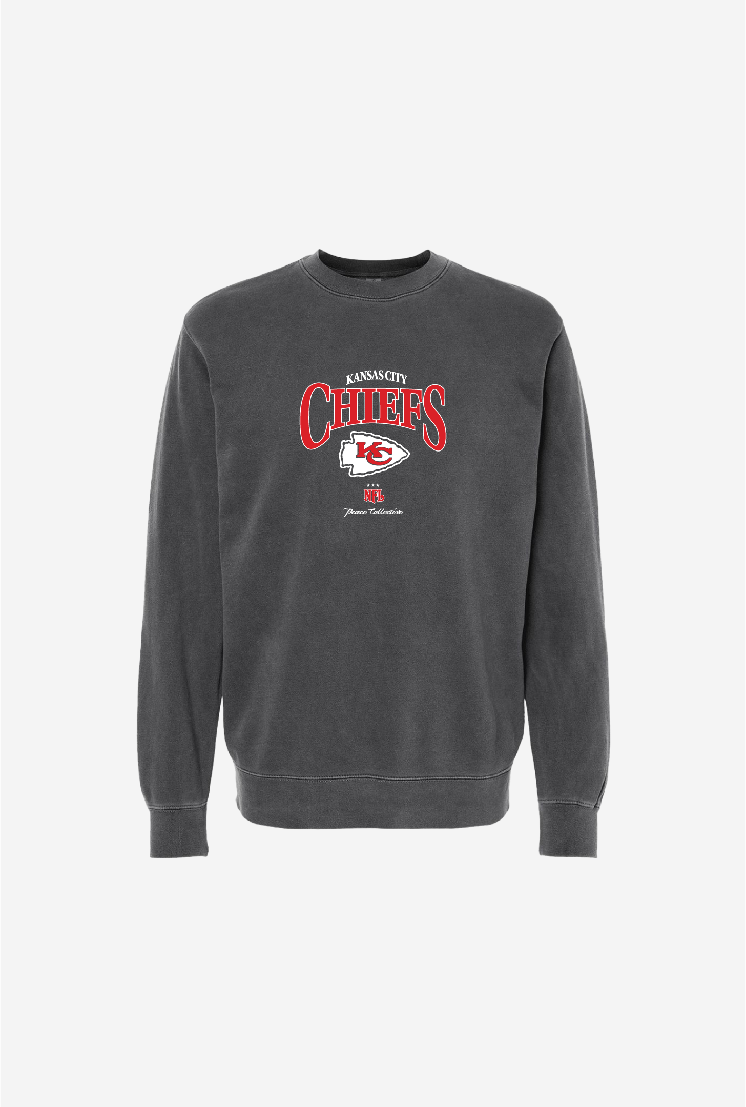 Pull ras du cou brodé vintage Kansas City Chiefs - Noir