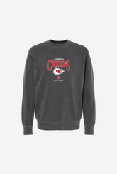 Pull ras du cou brodé vintage Kansas City Chiefs - Noir