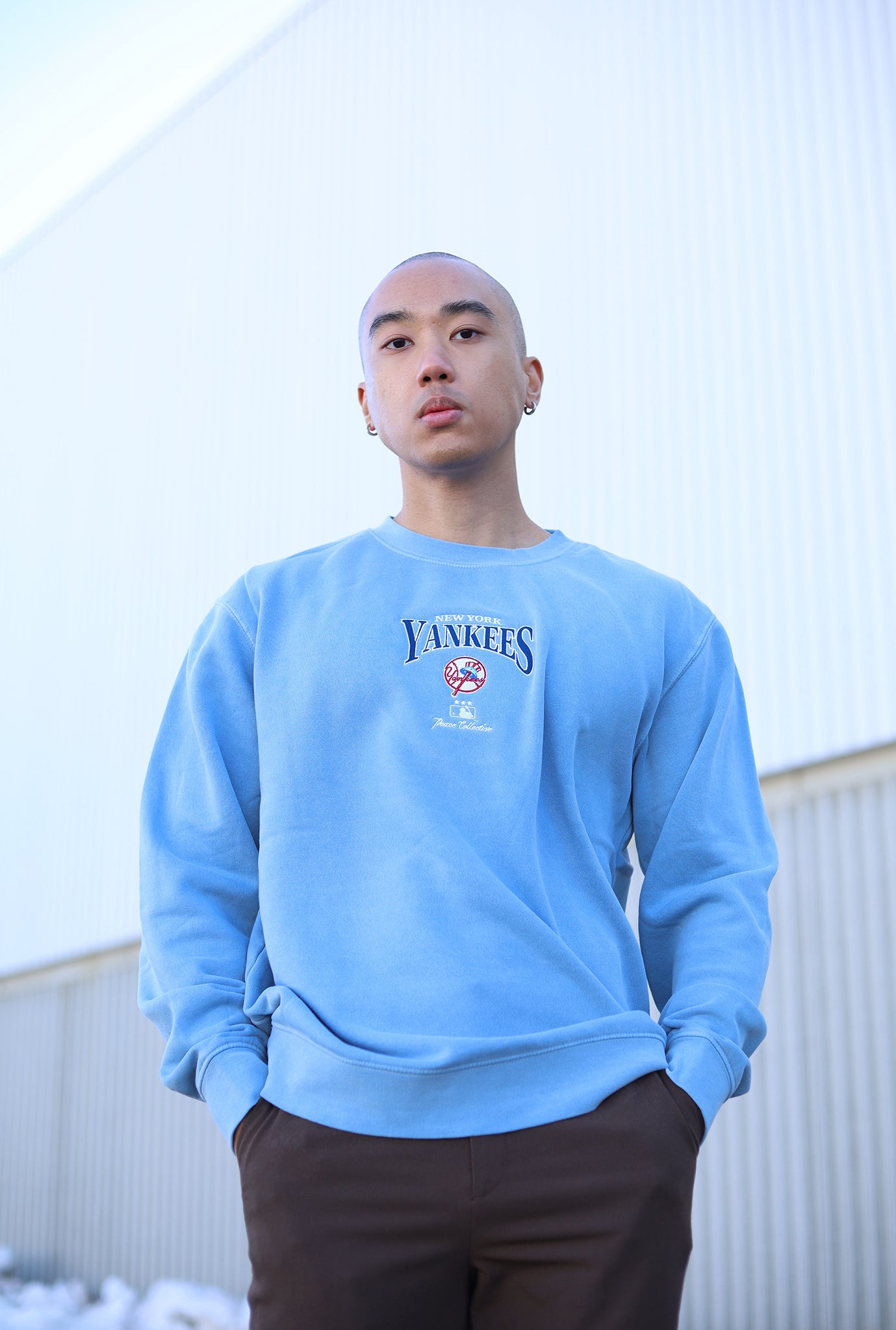 New York Yankees Vintage Embroidered Crewneck - Blue
