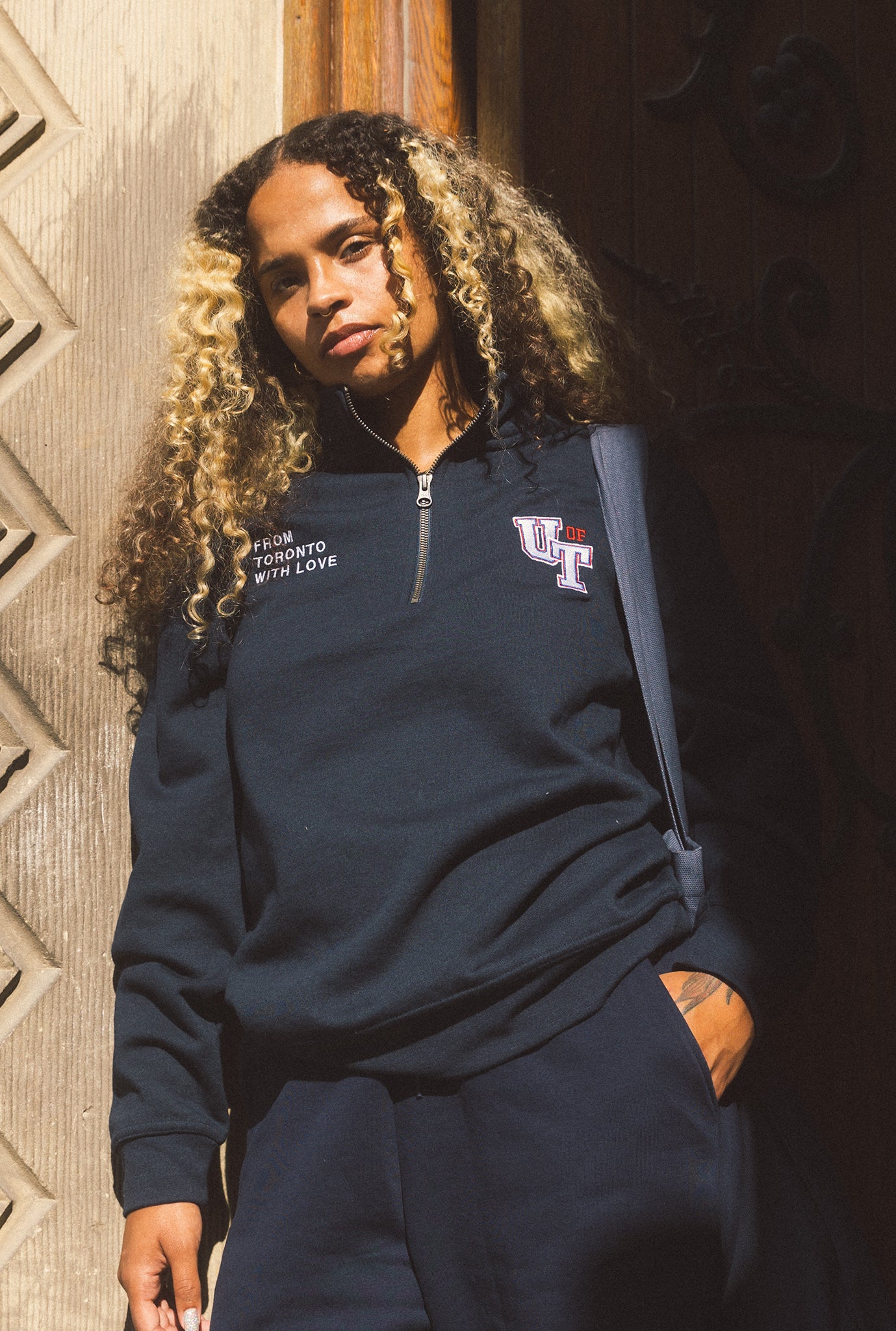 From Toronto with Love U of T 1/4 Zip - Navy